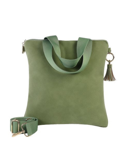 Umhängetasche Handtasche Majoie Salbei, Lederoptik 30x30cm