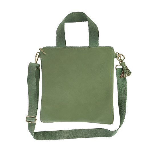 Umhängetasche Handtasche Majoie Salbei, Lederoptik 30x30cm