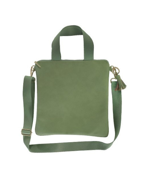 Umhängetasche Handtasche Majoie Salbei, Lederoptik 30x30cm