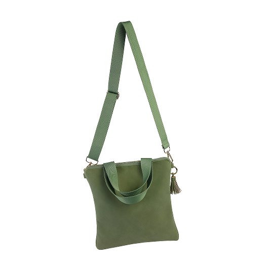Umhängetasche Handtasche Majoie Salbei, Lederoptik 30x30cm