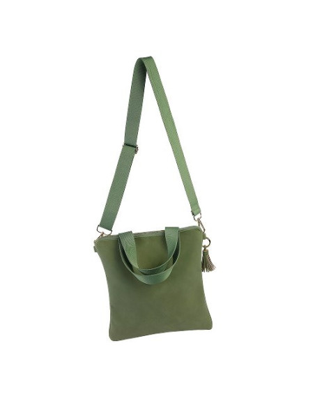 Umhängetasche Handtasche Majoie Salbei, Lederoptik 30x30cm