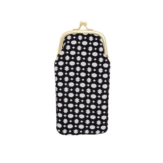 Brillenetui Majoie 8,5x17cm, schwarz-weiß Dots Baumwolle