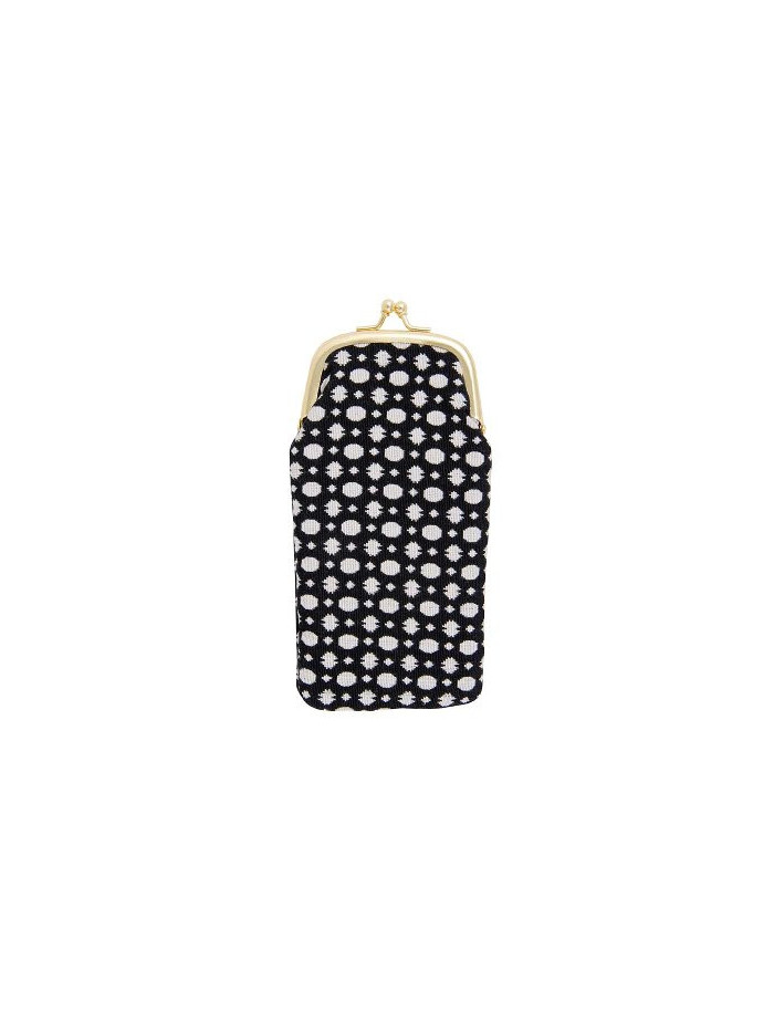 Brillenetui Majoie 8,5x17cm, schwarz-weiß Dots Baumwolle