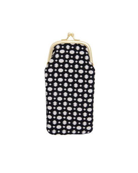 Brillenetui Majoie 8,5x17cm, schwarz-weiß Dots Baumwolle