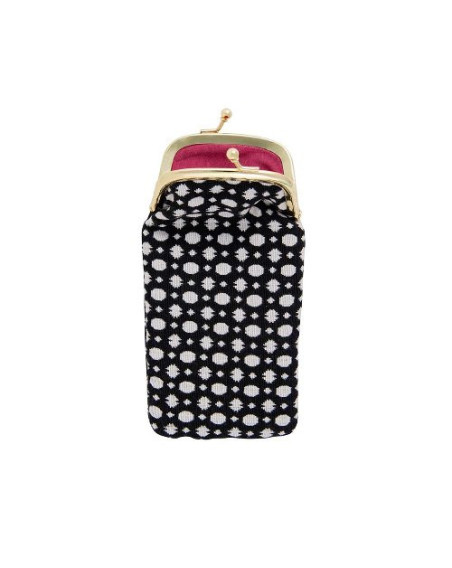 Brillenetui Majoie 8,5x17cm, schwarz-weiß Dots Baumwolle