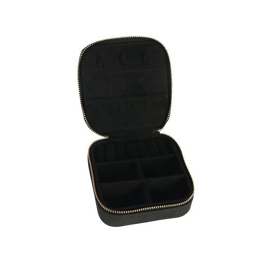 Schmuckbox Majoie Leder-Optik schwarz 10x10x3,3cm