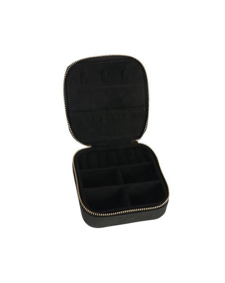 Schmuckbox Majoie Leder-Optik schwarz 10x10x3,3cm