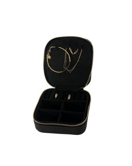 Schmuckbox Majoie Leder-Optik schwarz 10x10x3,3cm