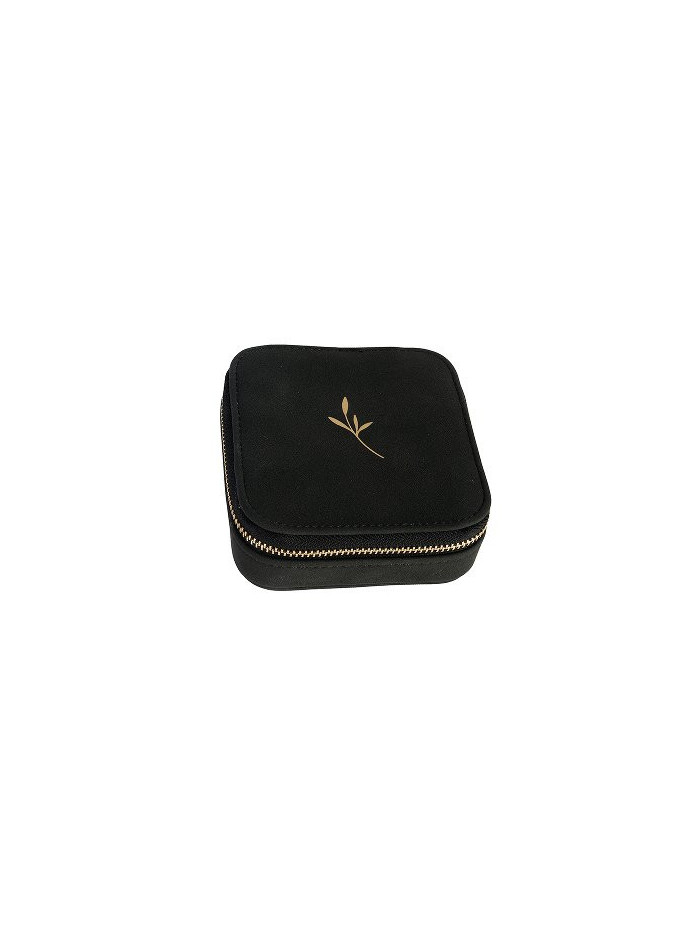 Schmuckbox Majoie Leder-Optik schwarz 10x10x3,3cm