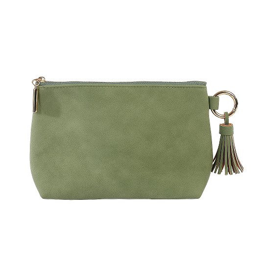 Kosmetiktasche Majoie Leder-Optik Salbei 21x14x8cm