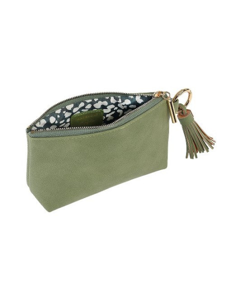 Kosmetiktasche Majoie Leder-Optik SalbeiOrange 18x10x5 cm