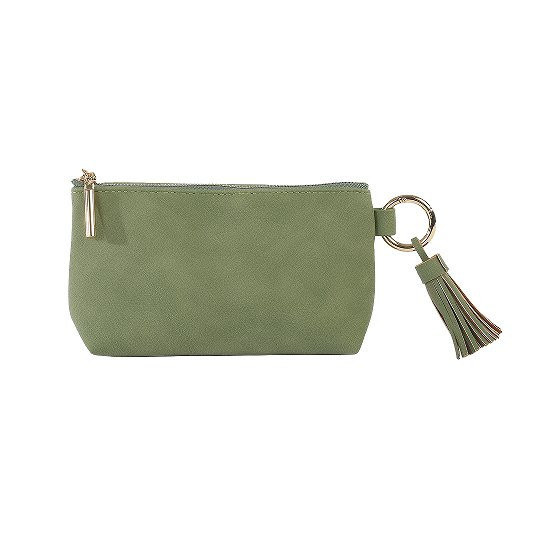 Kosmetiktasche Majoie Leder-Optik SalbeiOrange 18x10x5 cm
