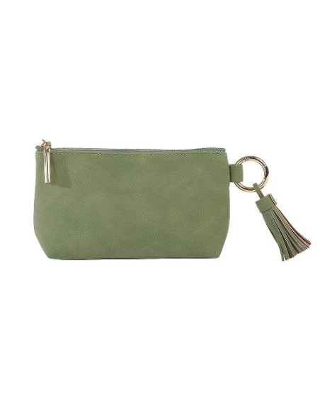 Kosmetiktasche Majoie Leder-Optik SalbeiOrange 18x10x5 cm