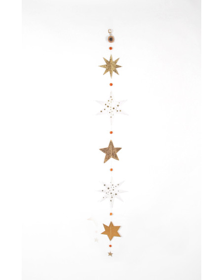 Sternenkette Girlande Transparent-Gold 120mm Foliendruck auf Karton