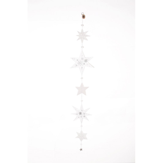 Sternenkette Girlande Transparent-Silber 120mm Foliendruck auf Karton