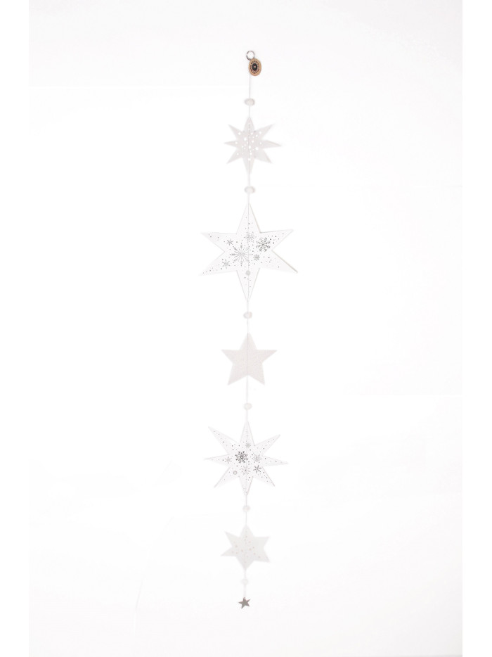 Sternenkette Girlande Transparent-Silber 120mm Foliendruck auf Karton