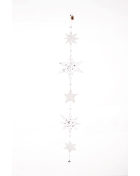 Sternenkette Girlande Transparent-Silber 120mm Foliendruck auf Karton