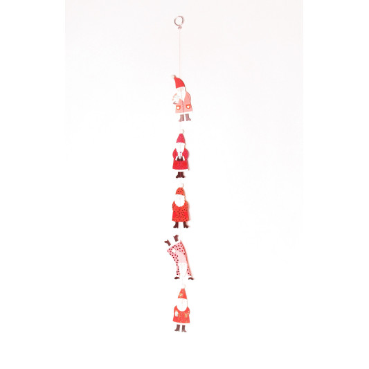 Winterfreunde Kette Girlande Santa, Weihnachtsmann 100mm Karton