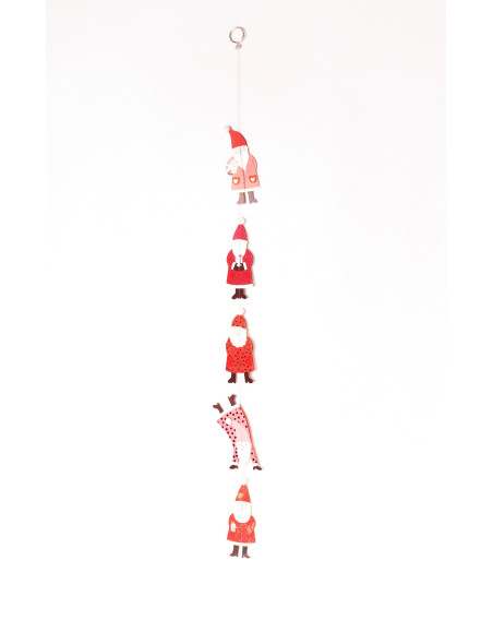Winterfreunde Kette Girlande Santa, Weihnachtsmann 100mm Karton