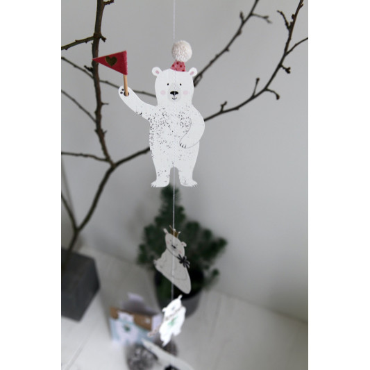 Winterfreunde Kette Girlande Eisbären 100mm Karton
