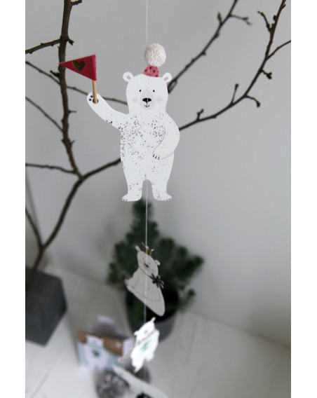 Winterfreunde Kette Girlande Eisbären 100mm Karton