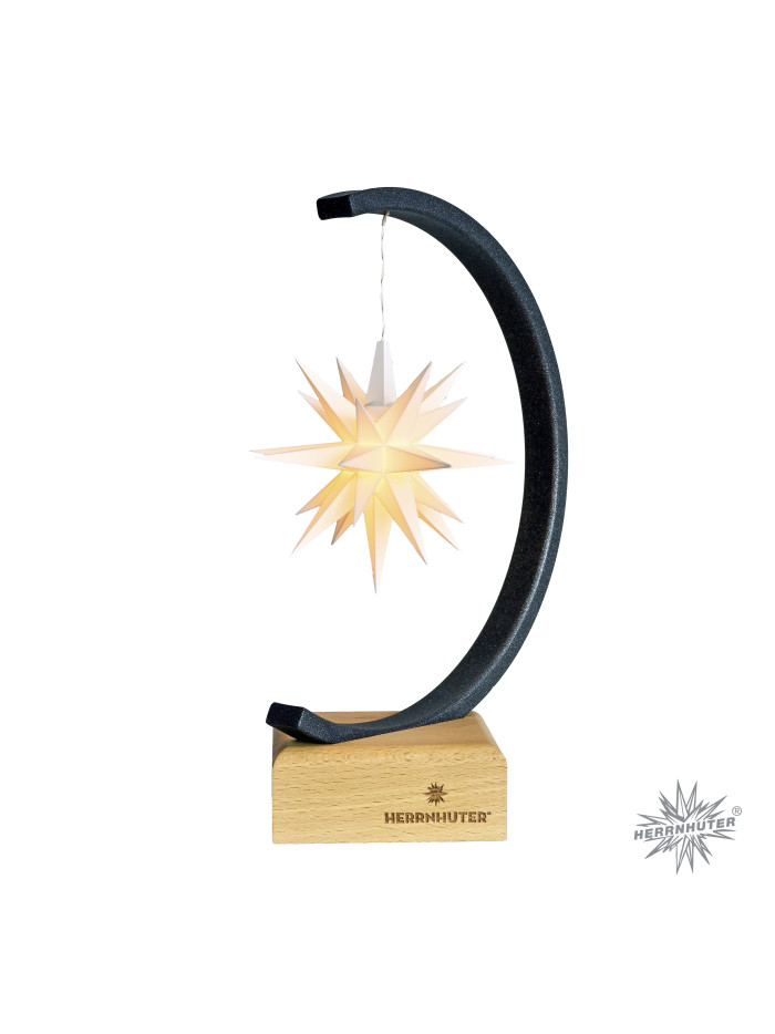Herrnhuter Sternenbogen Lampe Metalldesign-Anthrazit mit 13 cm Stern in weiß