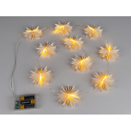 LED Lichterkette Ornament, Karton weiß, ca. 1,8m Batterie