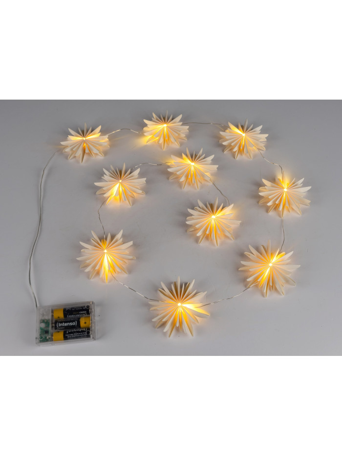LED Lichterkette Ornament, Karton weiß, ca. 1,8m Batterie