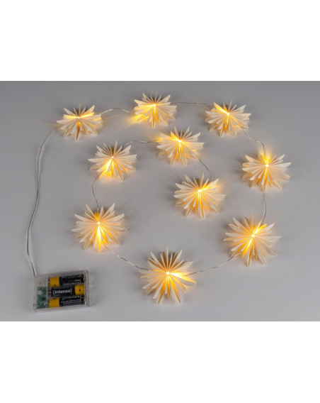 LED Lichterkette Ornament, Karton weiß, ca. 1,8m Batterie