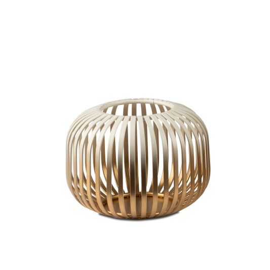Windlicht Wili Kerzenleuchter Stäbe, Metall Creme-Gold matt 14cm
