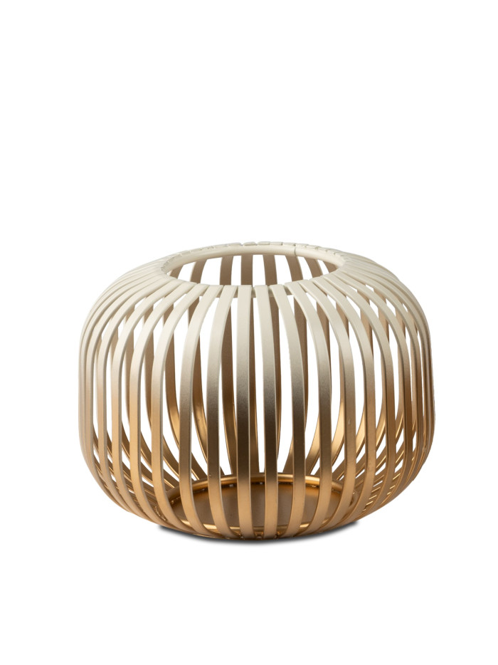Windlicht Wili Kerzenleuchter Stäbe, Metall Creme-Gold matt 14cm