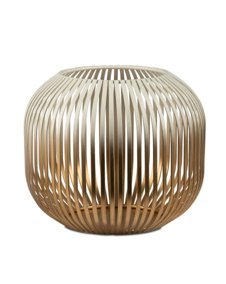Windlicht Wili Kerzenleuchter Stäbe, Metall Creme-Gold matt 14cm