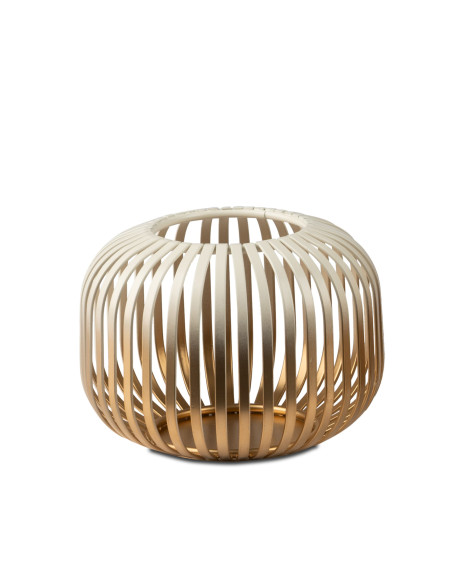 Windlicht Wili Kerzenleuchter Stäbe, Metall Creme-Gold matt 20cm