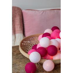 Lichterkette Regular "Pink" Cotton Ball - USB oder Adapter