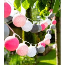 Lichterkette Outdoor ''Roza'' Cotton Ball - Batterie oder Adapter