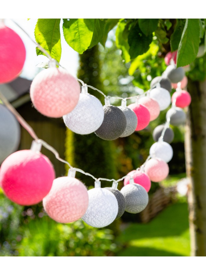 Lichterkette Outdoor ''Roza'' Cotton Ball - Batterie oder Adapter Lichterkette Outdoor ''Roza'' Cotton Ball - Batterie oder Adapter