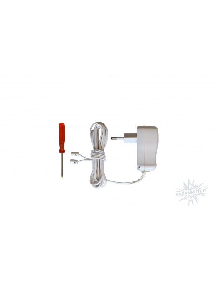Netzteil weiß,  500mA mit Timer passend für 1-4 Herrnhuter Sterne, 1,50m