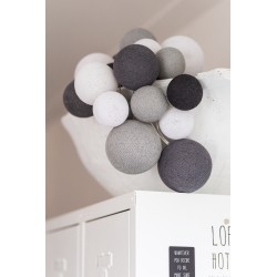 Lichterkette Premium "Strong Grey" Cotton Ball - USB oder Adapter