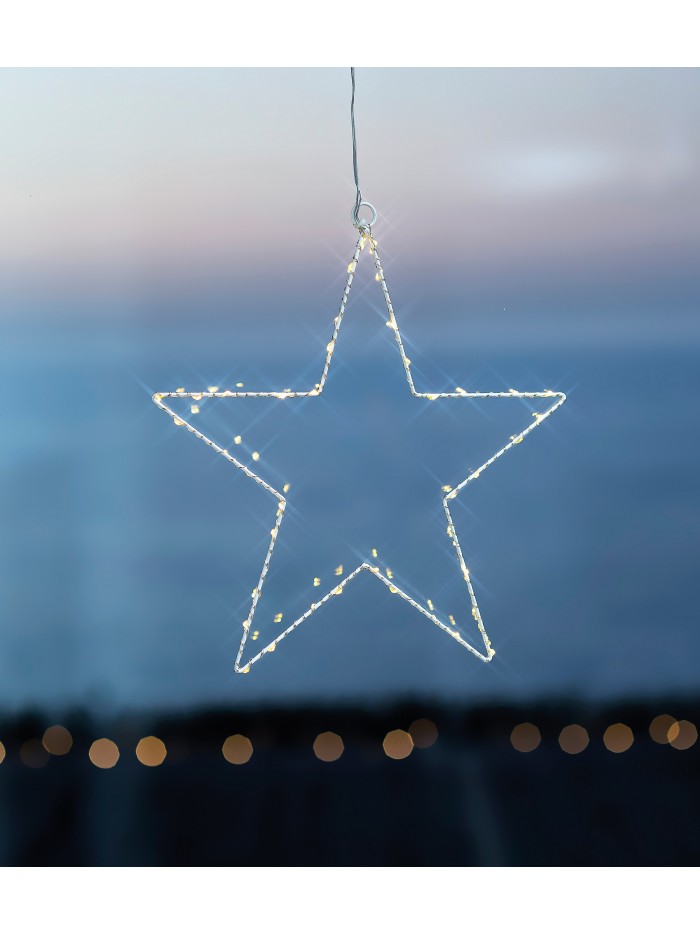 Sirius LED Leuchtstern "Liva Star small" 30 cm Metall weiß, Batterie