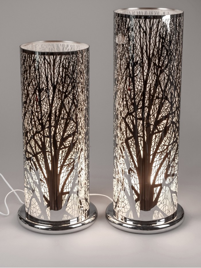 Lampe Touch Baum Höhe 54 cm Silber