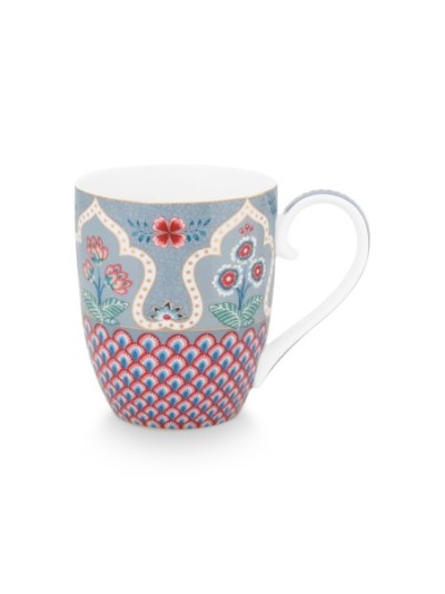 Flower Festival Scallop Deco, Tasse XL, 450ml, hellblau