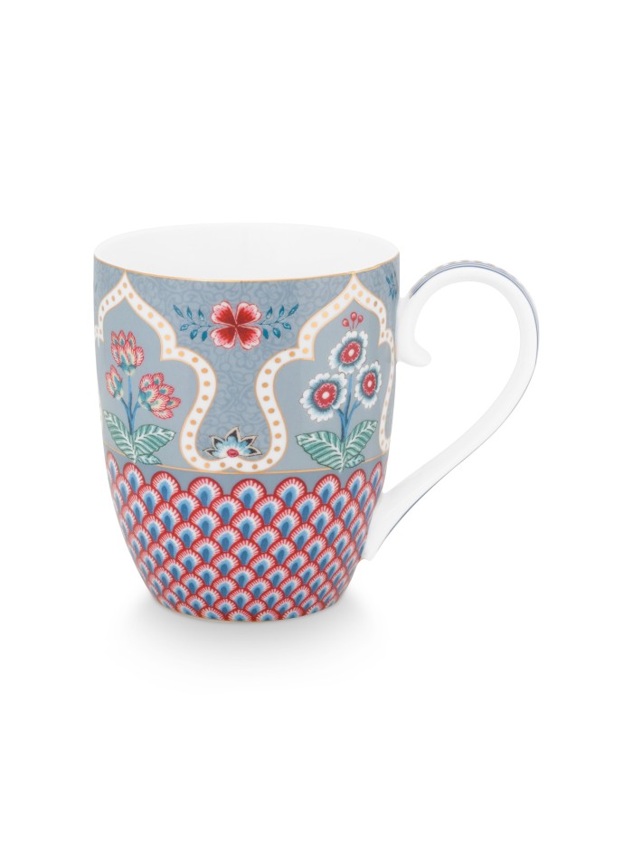 Flower Festival Scallop Deco, Tasse XL, 450ml, hellblau