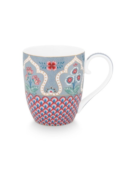 Flower Festival Scallop Deco, Tasse XL, 450ml, hellblau