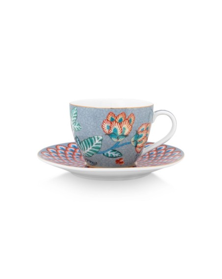Flower Festival, Espressotasse & Untertasse, 120ml, hellblau