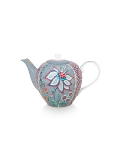 Flower Festival, Teekanne/Kaffeekanne, 1,6 ltr. hellblau