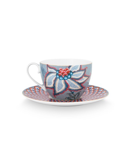 Flower Festival, Tasse & Untertasse, 280ml, hellblau
