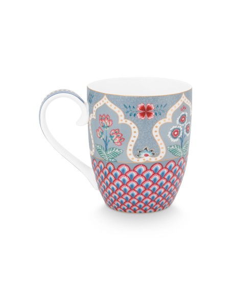Flower Festival Scallop Deco, Tasse XL, 450ml, hellblau