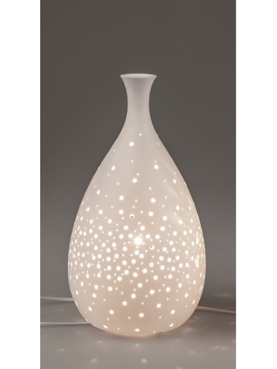 Lampe/Tischlampe aus Porzellan, 33cm, weiß