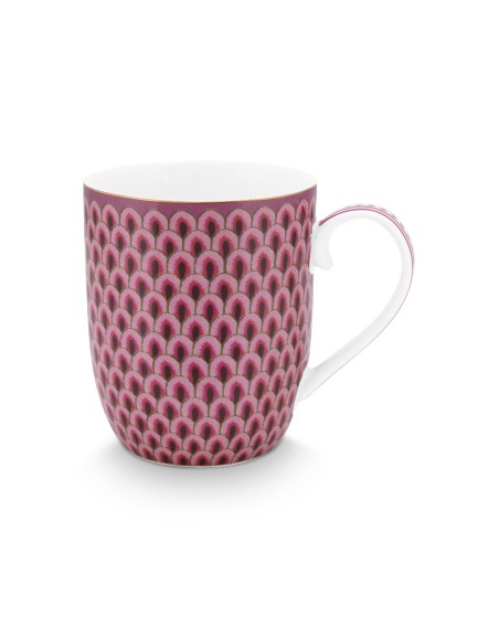 Flower Festival Scallop, Tasse, 145ml, dunkelpink
