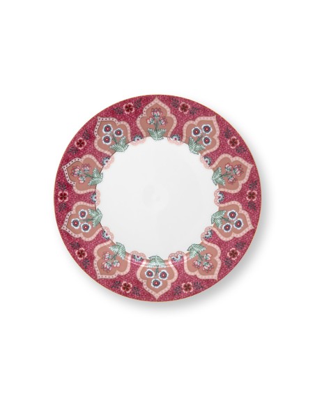 Flower Festival Deco, Teller, 21cm, dunkelpink